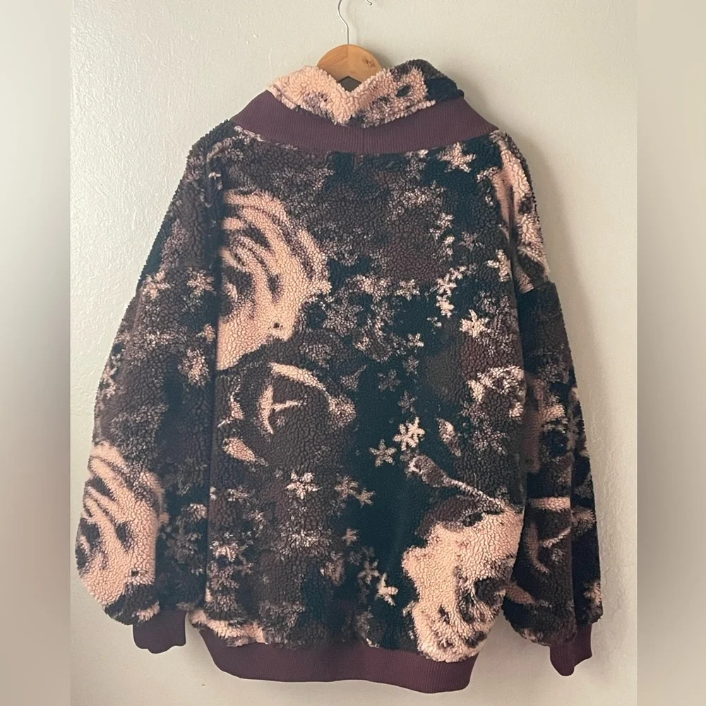 Free people brown oversized Sherpa pullover teddy jackets